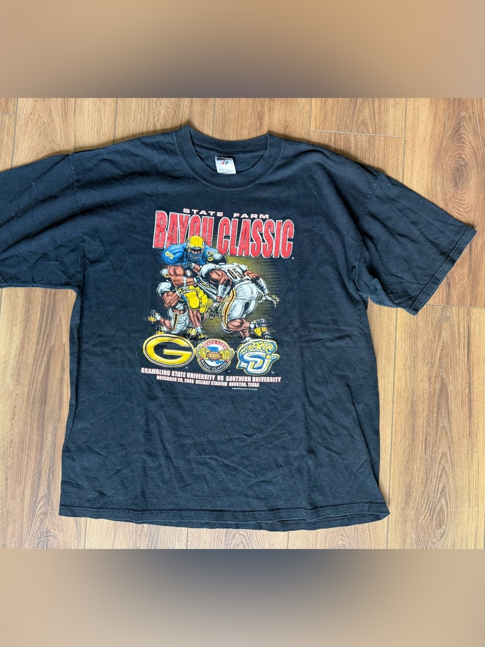 Jerzees High Cotton Men's T-Shirt Size XL Black Bayou Classic HBCU Graphic VTG
